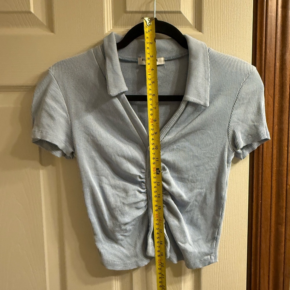 RSQ button down crop top